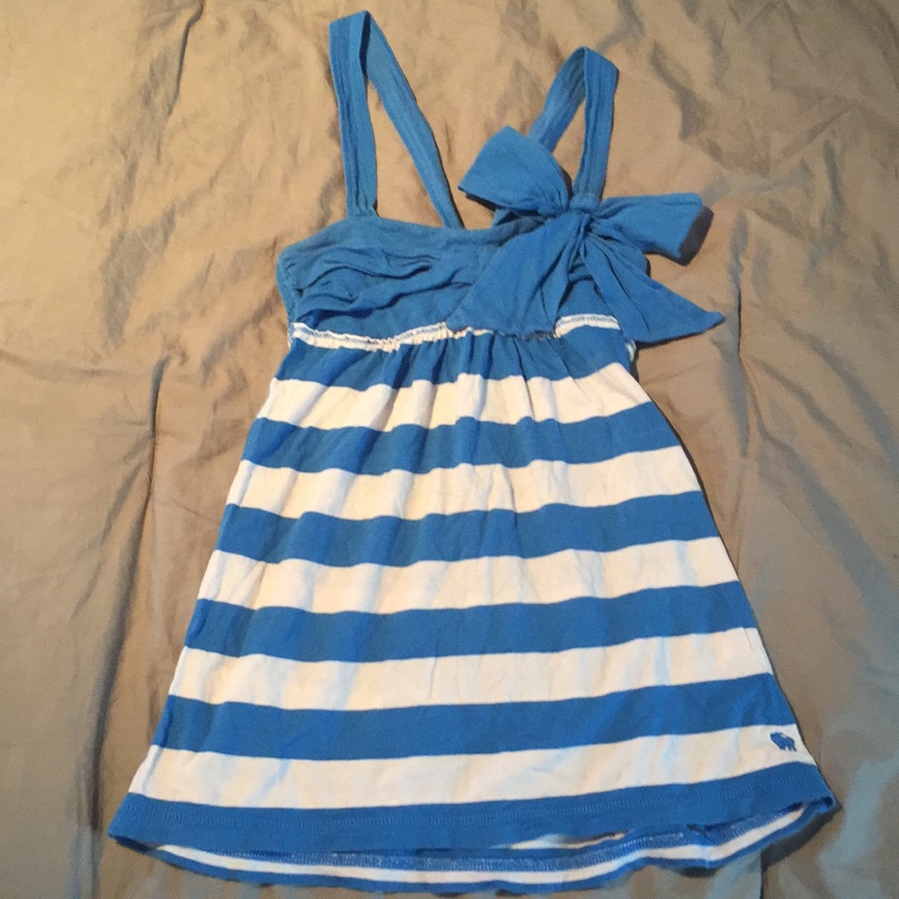 Blue and white striped tank